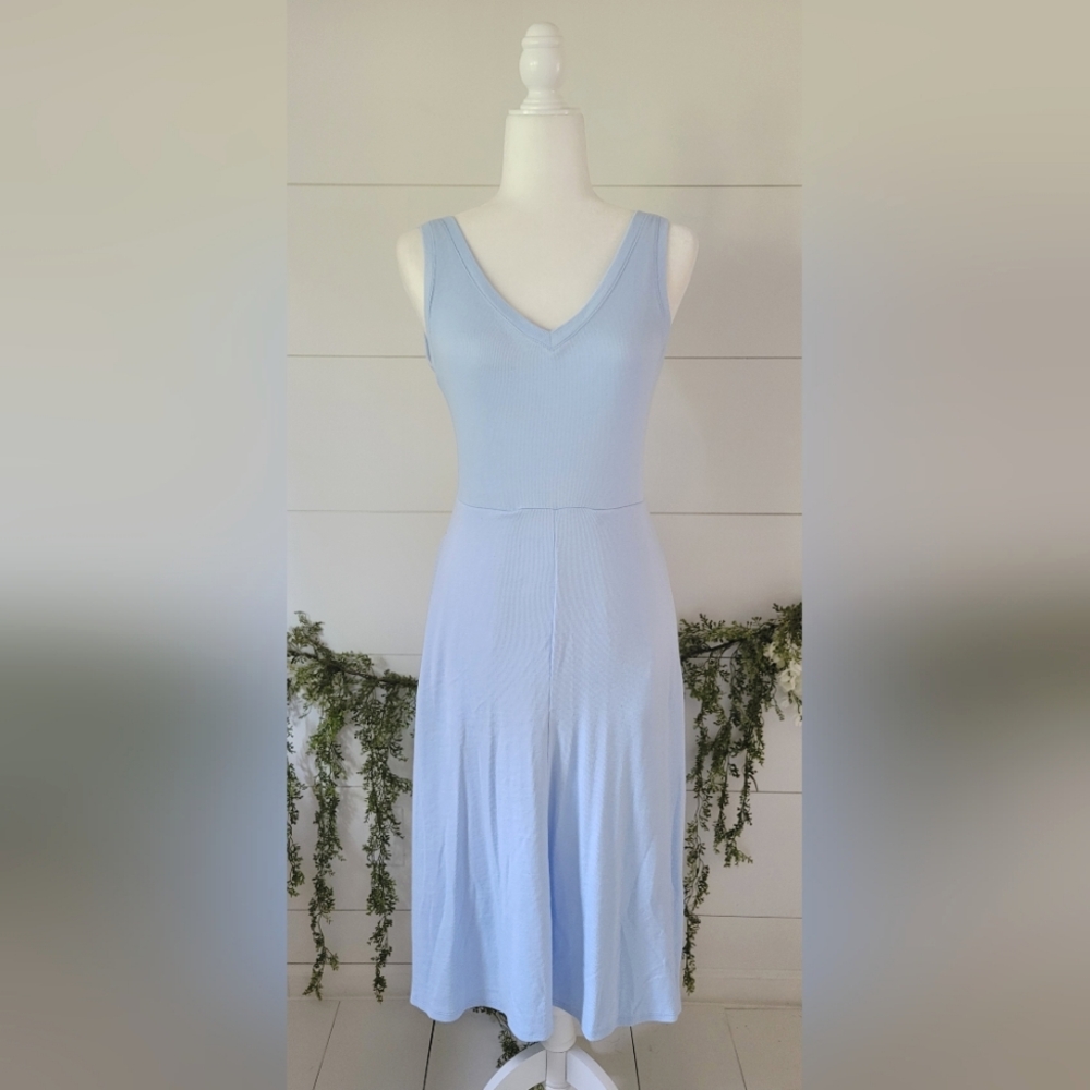A New Day Ribbed V-Neck Sleeveless Midi Dress